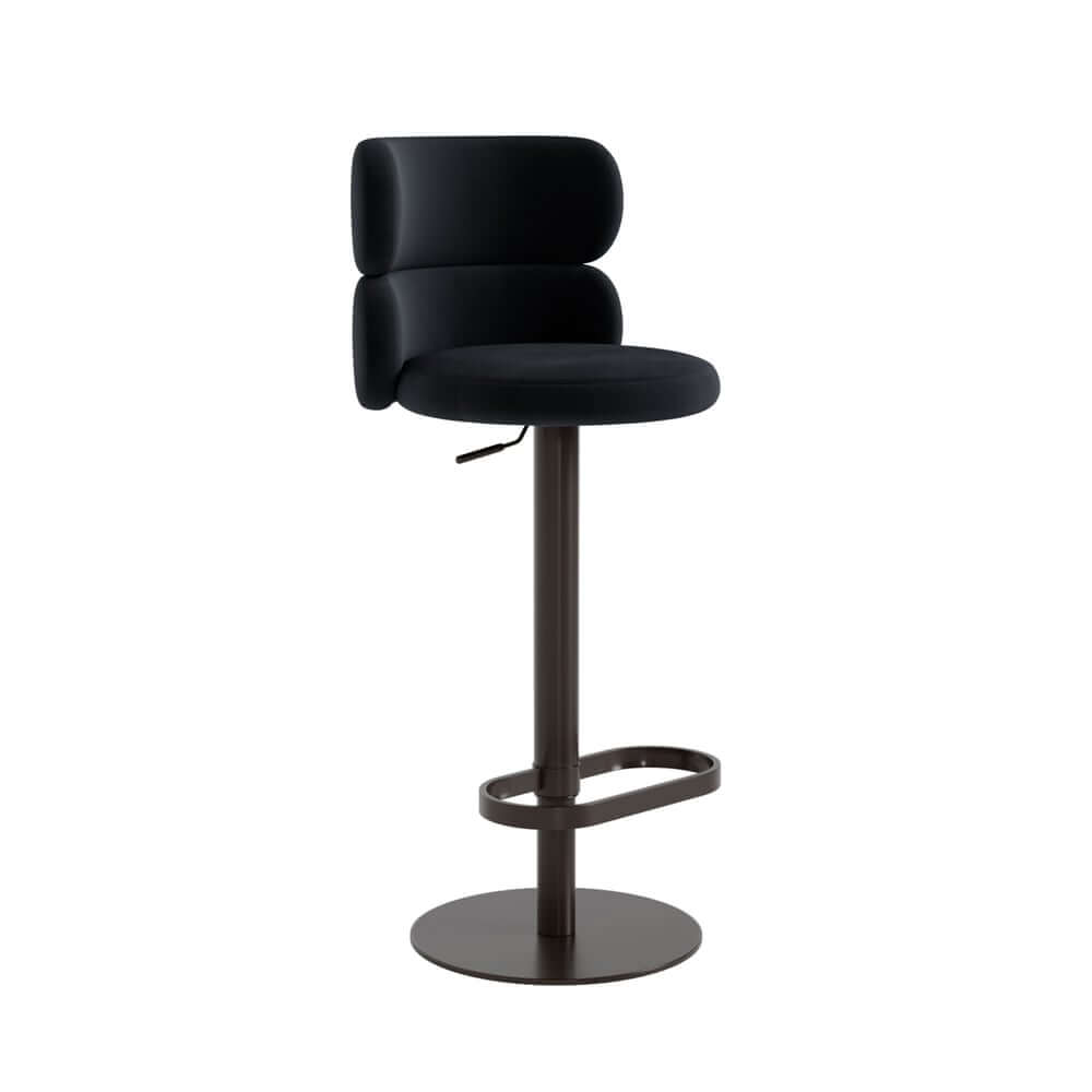 Modern Velvet Bar Stool With Adjustable Height And Swivel