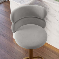 Modern Velvet Bar Stool With Adjustable Height And Swivel