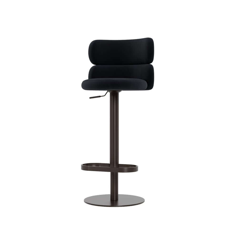 Modern Velvet Bar Stool With Adjustable Height And Swivel