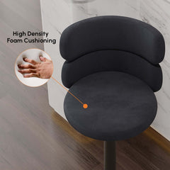 Modern Velvet Bar Stool With Adjustable Height And Swivel