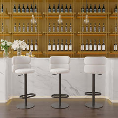 Modern Velvet Bar Stool With Adjustable Height And Swivel