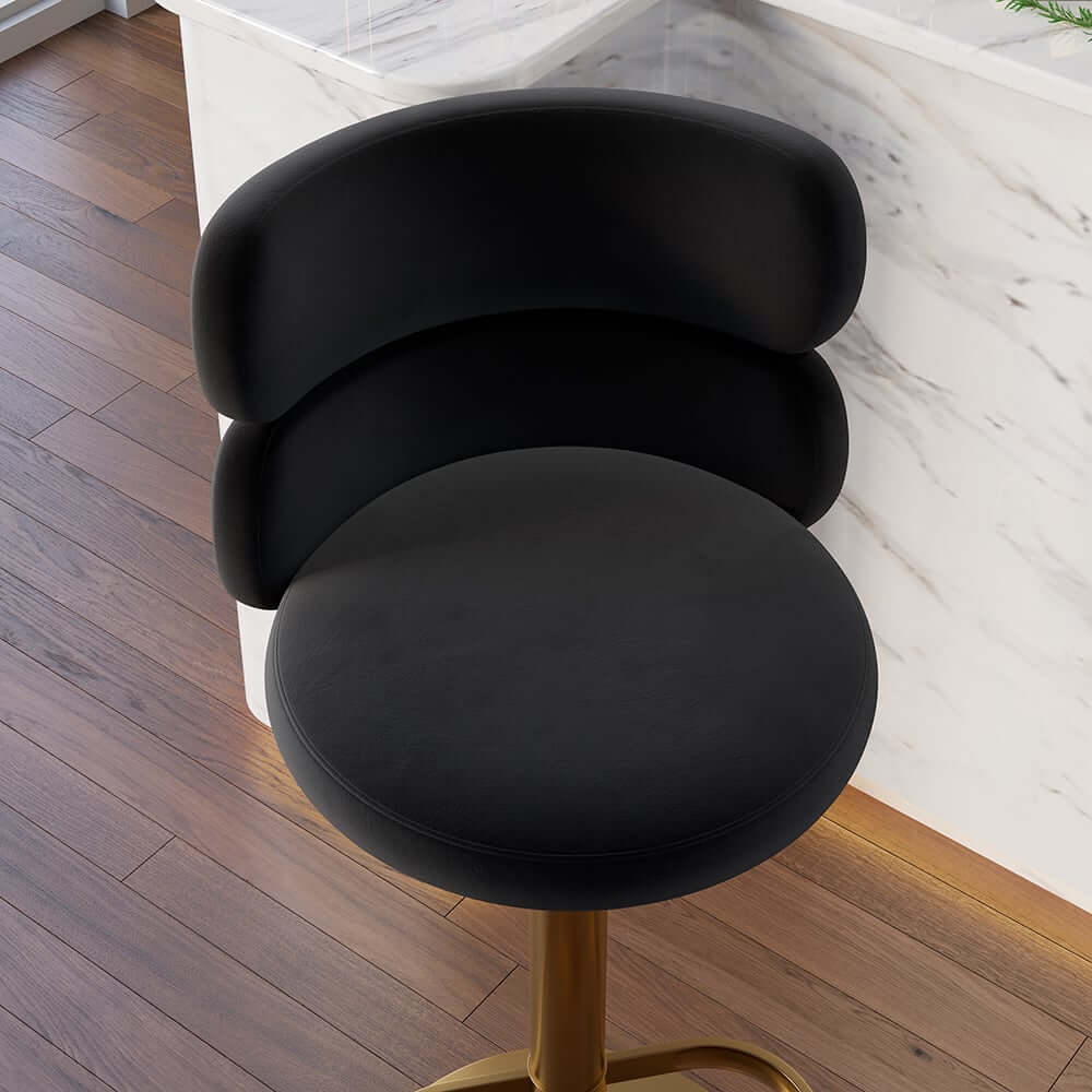 Modern Velvet Bar Stool With Adjustable Height And Swivel