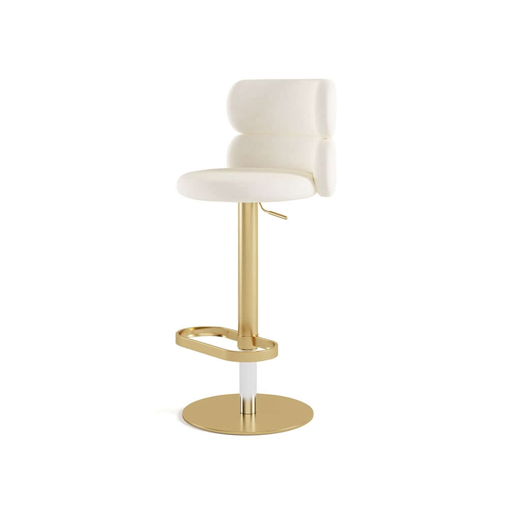 Modern Velvet Bar Stool With Adjustable Height And Swivel