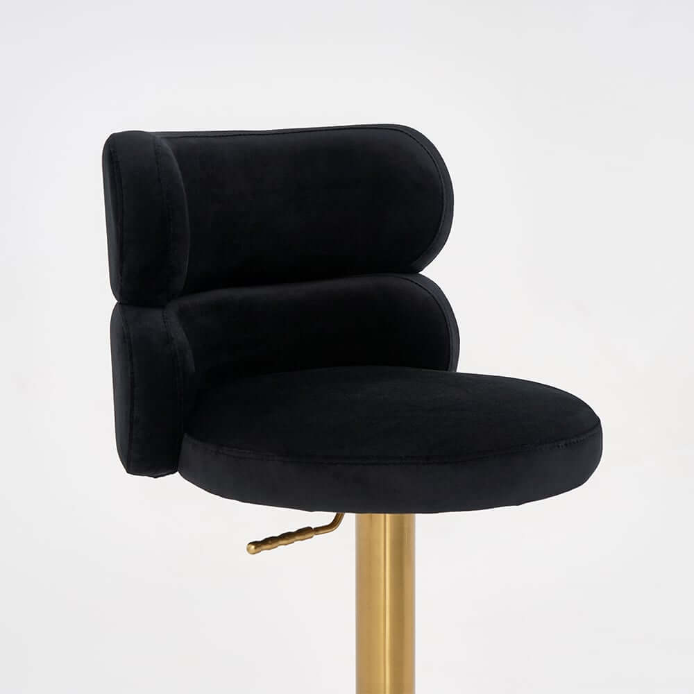 Modern Velvet Bar Stool With Adjustable Height And Swivel