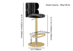 Modern Velvet Bar Stool With Adjustable Height And Swivel Dimensions