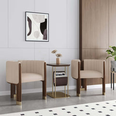 Modern Velvet Barrel Chair With Birch Legs