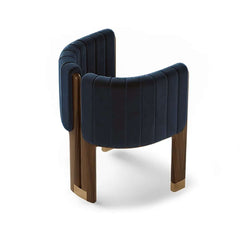Modern Velvet Barrel Chair With Birch Legs