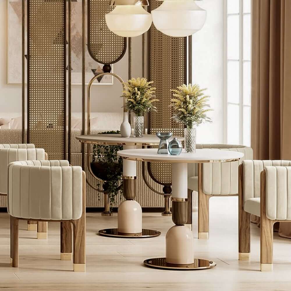 Modern Velvet Barrel Chair With Birch Legs
