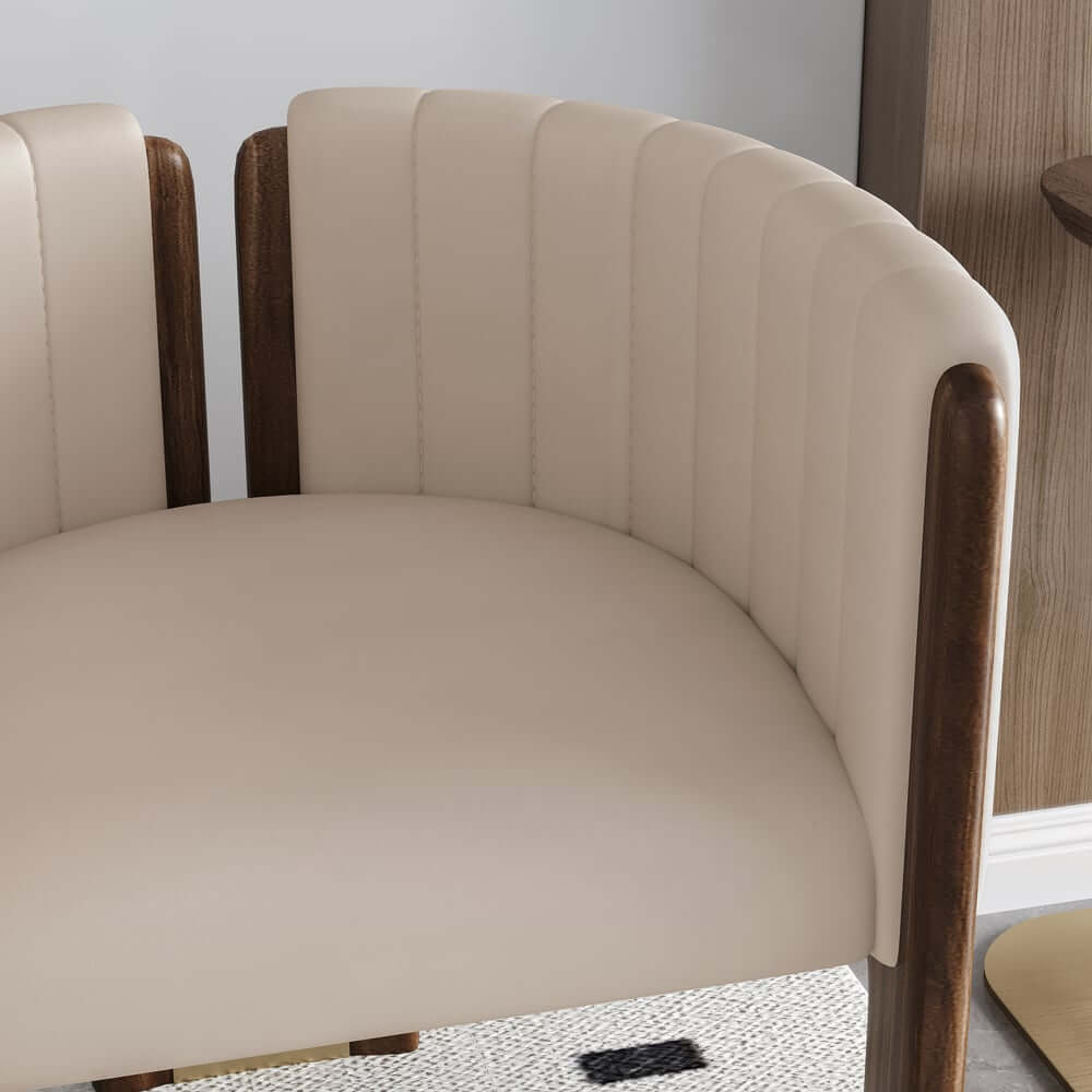 Modern Velvet Barrel Chair With Birch Legs