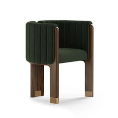 Modern Velvet Barrel Chair With Birch Legs