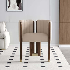 Modern Velvet Barrel Chair With Birch Legs