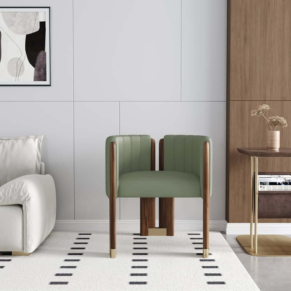 Modern Velvet Barrel Chair With Birch Legs