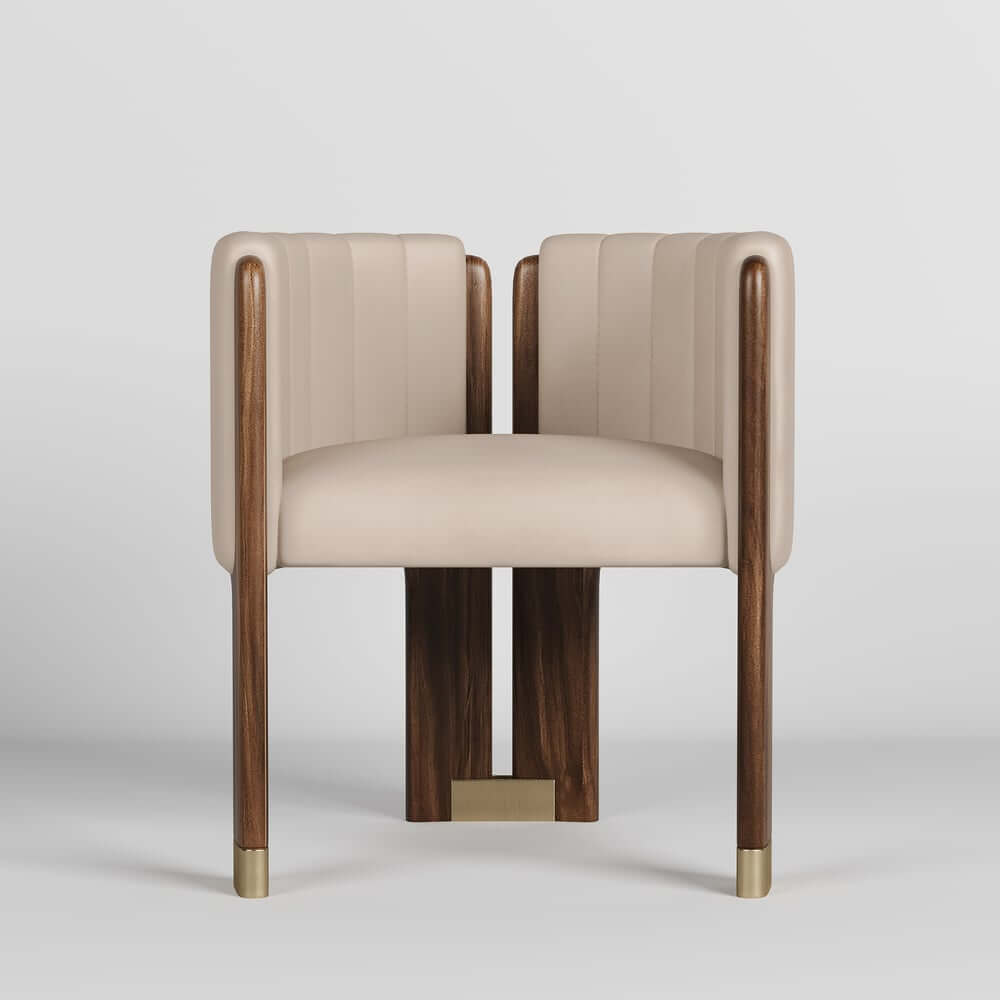 Modern Velvet Barrel Chair With Birch Legs