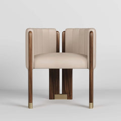 Modern Velvet Barrel Chair With Birch Legs