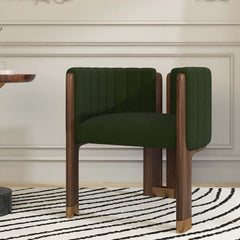 Modern Velvet Barrel Chair With Birch Legs