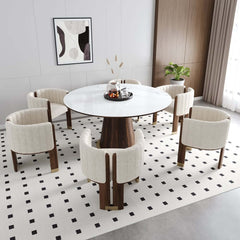 Modern Velvet Barrel Chair With Birch Legs