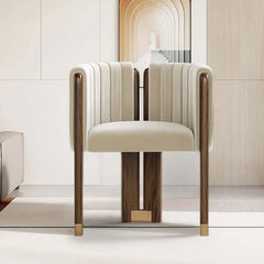 Modern Velvet Barrel Chair With Birch Legs
