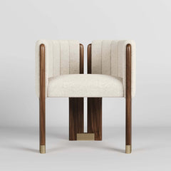 Modern Velvet Barrel Chair With Birch Legs
