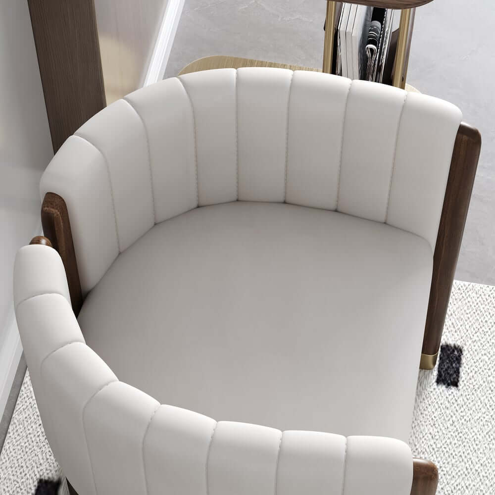 Modern Velvet Barrel Chair With Birch Legs