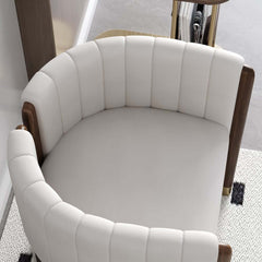 Modern Velvet Barrel Chair With Birch Legs