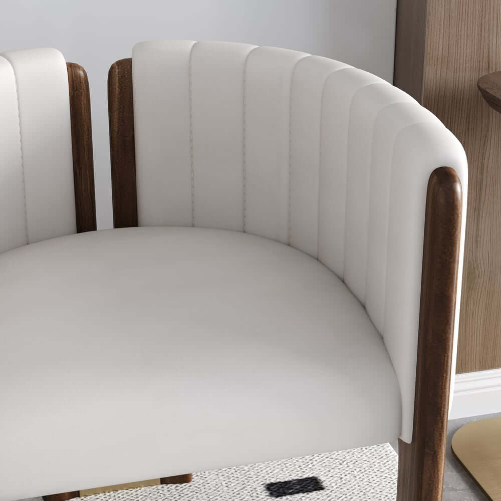 Modern Velvet Barrel Chair With Birch Legs