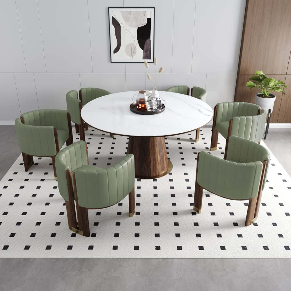 Modern Velvet Barrel Chair With Birch Legs
