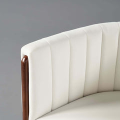 Modern Velvet Barrel Chair With Birch Legs