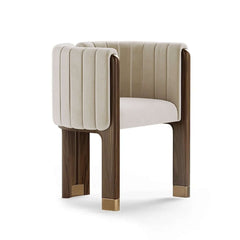 Modern Velvet Barrel Chair With Birch Legs