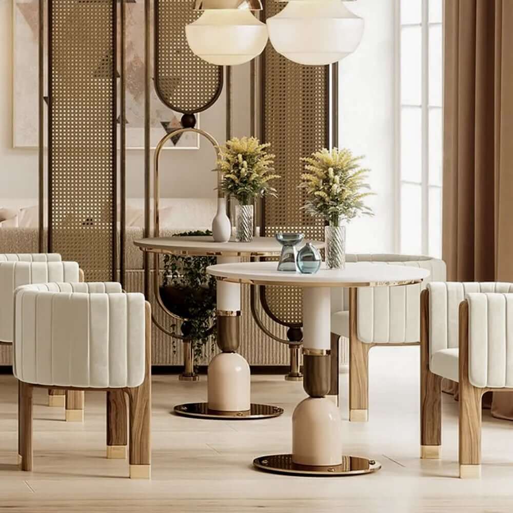 Modern Velvet Barrel Chair With Birch Legs
