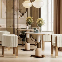 Modern Velvet Barrel Chair With Birch Legs