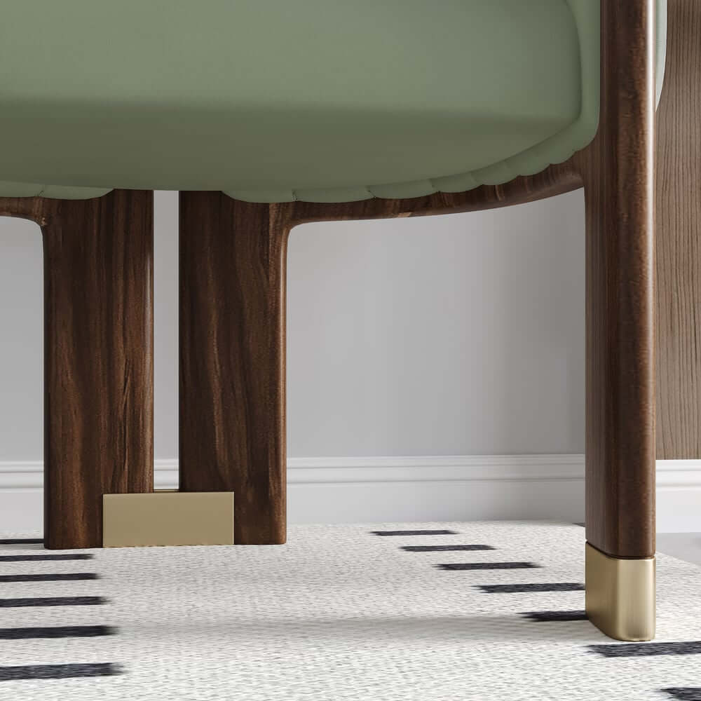 Modern Velvet Barrel Chair With Birch Legs