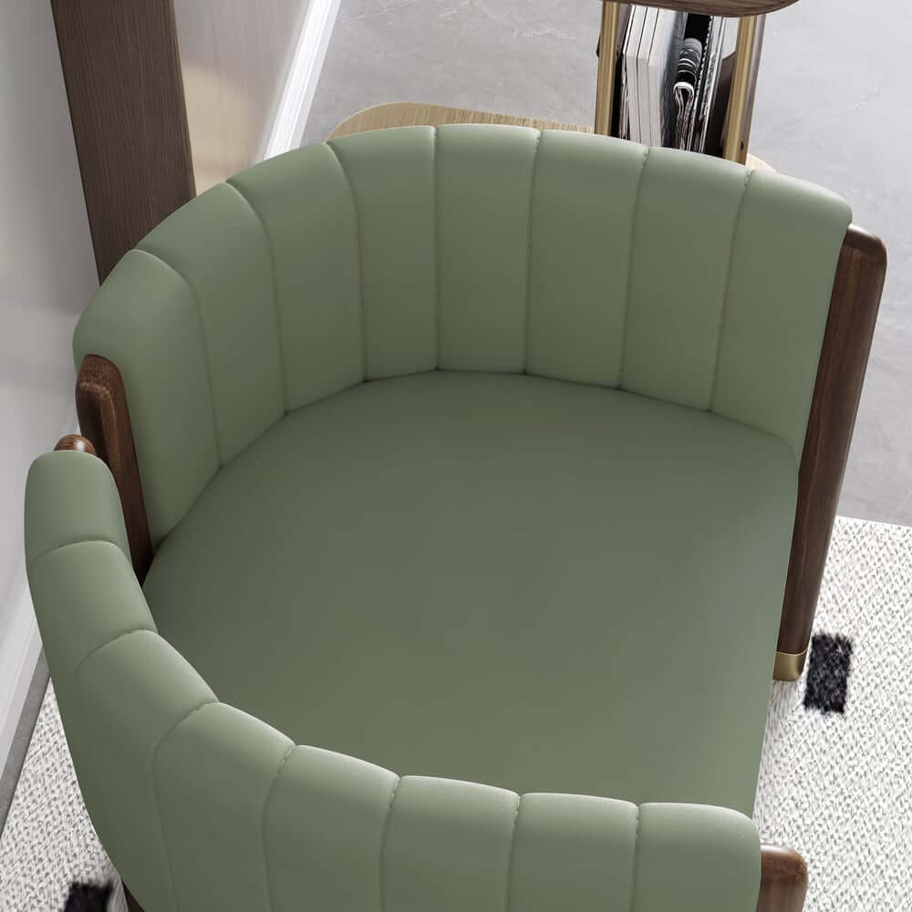 Modern Velvet Barrel Chair With Birch Legs