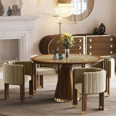 Modern Velvet Barrel Chair With Birch Legs