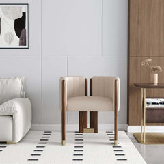 Modern Velvet Barrel Chair With Birch Legs
