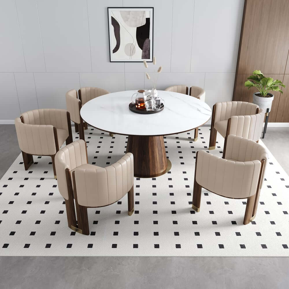 Modern Velvet Barrel Chair With Birch Legs