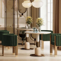 Modern Velvet Barrel Chair With Birch Legs