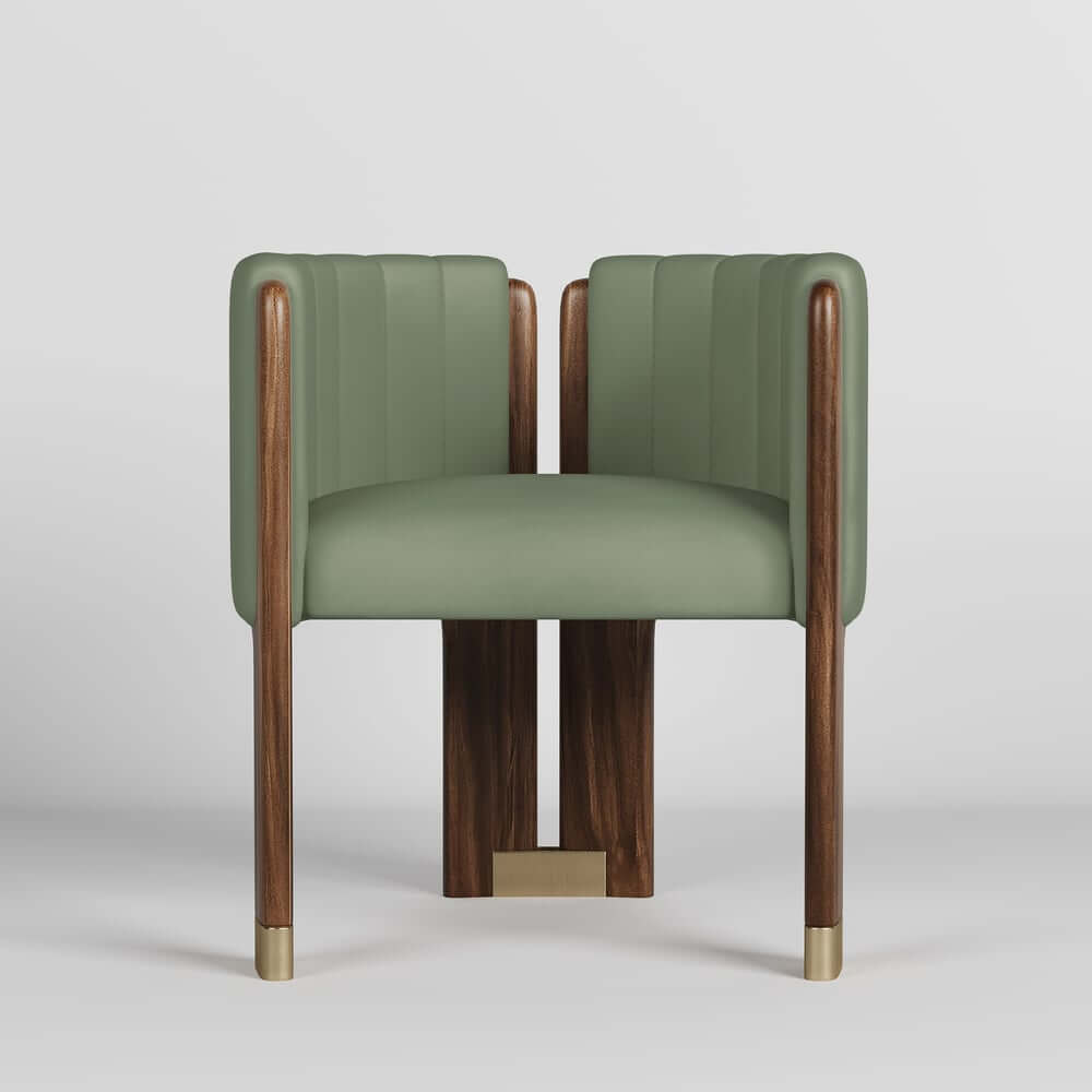 Modern Velvet Barrel Chair With Birch Legs