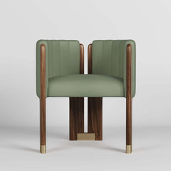 Modern Velvet Barrel Chair With Birch Legs