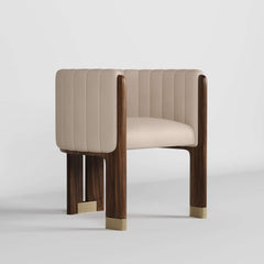 Modern Velvet Barrel Chair With Birch Legs
