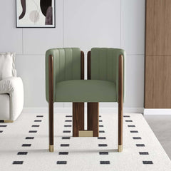 Modern Velvet Barrel Chair With Birch Legs