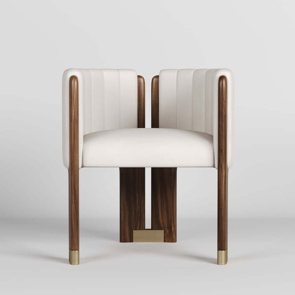 Modern Velvet Barrel Chair With Birch Legs