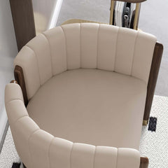Modern Velvet Barrel Chair With Birch Legs