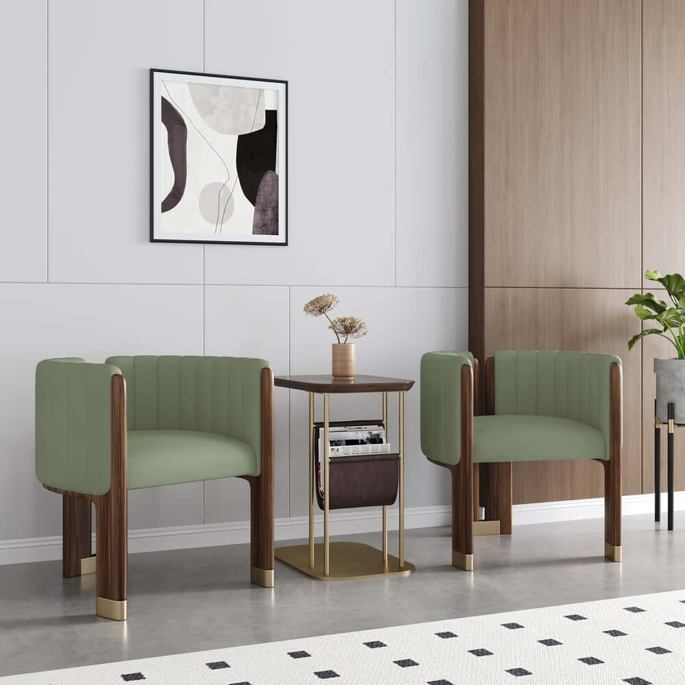 Modern Velvet Barrel Chair With Birch Legs