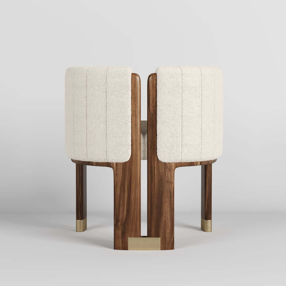 Modern Velvet Barrel Chair With Birch Legs