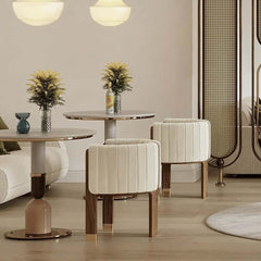 Modern Velvet Barrel Chair With Birch Legs