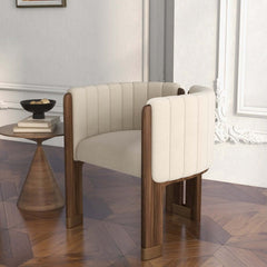 Modern Velvet Barrel Chair With Birch Legs