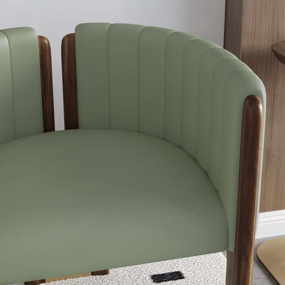 Modern Velvet Barrel Chair With Birch Legs