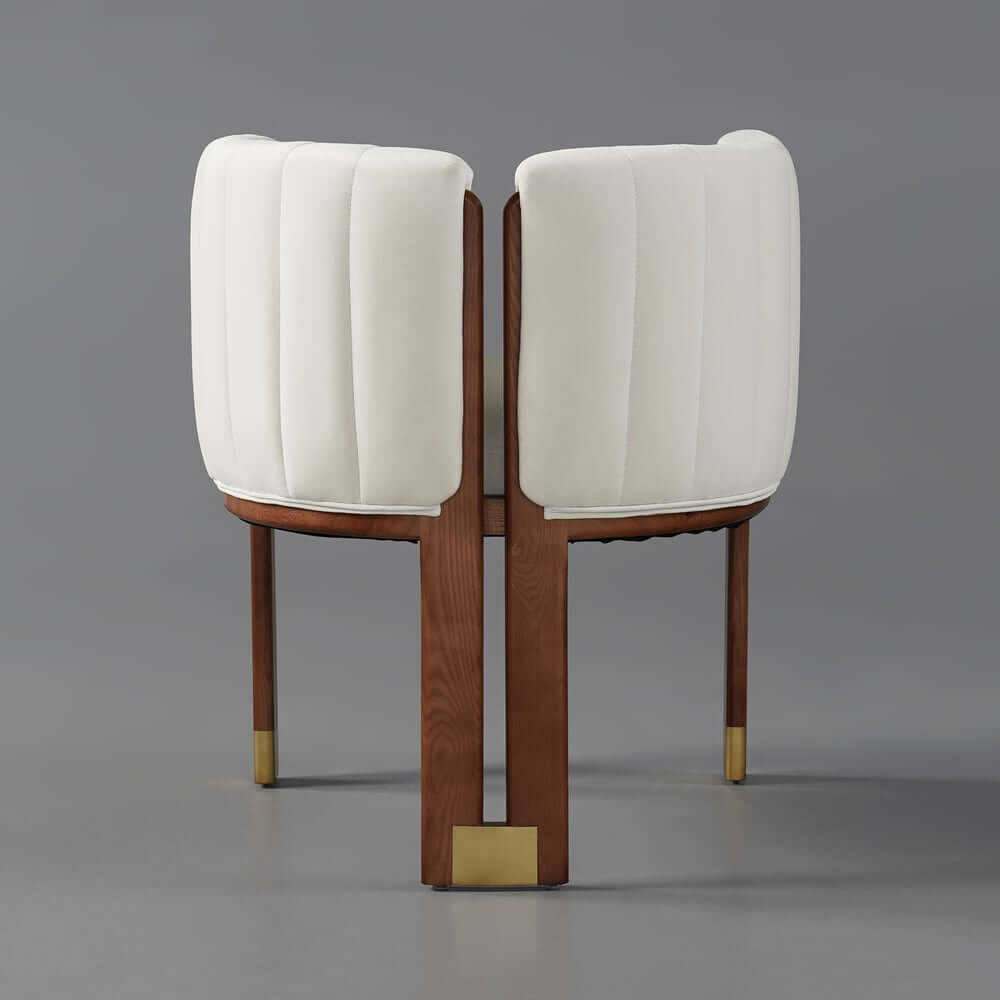 Modern Velvet Barrel Chair With Birch Legs
