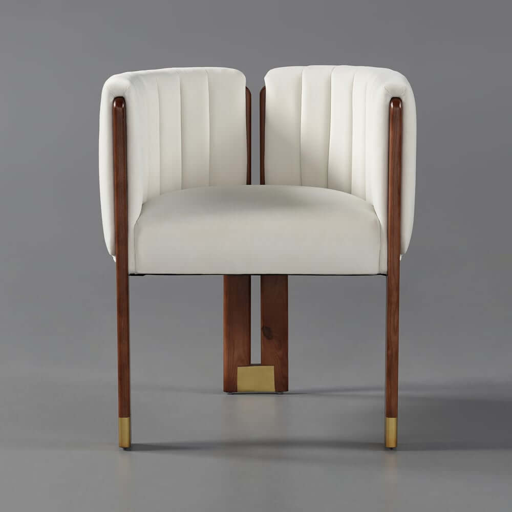 Modern Velvet Barrel Chair With Birch Legs