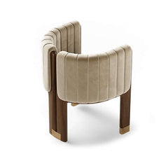 Modern Velvet Barrel Chair With Birch Legs